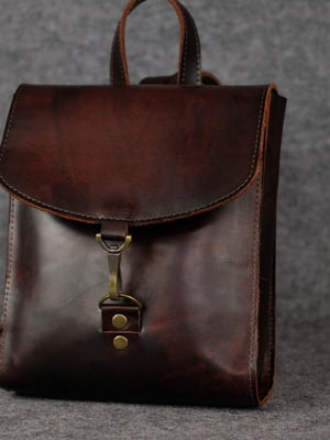 Рюкзак з натуральної шкіри "Венеція" коричневий | 6797614