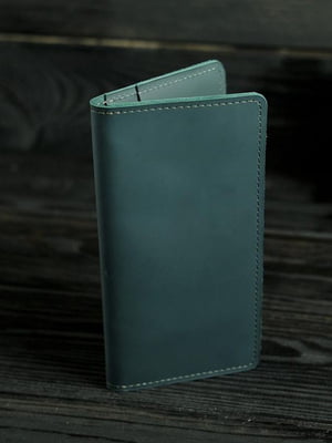 Шкіряний гаманець-клатч зеленого кольору | 6797837