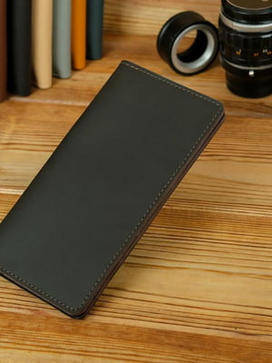 Шкіряний гаманець-клатч коричневого кольору | 6797839