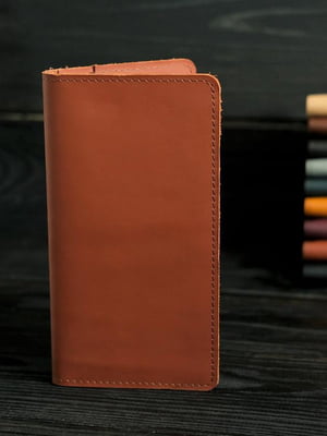Шкіряний гаманець-клатч коричневого кольору | 6797846
