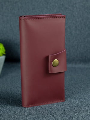 Бордовый ккожаный кошелек Berty (18 см) | 6798118