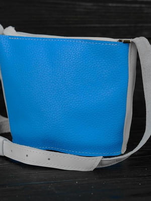 Шкіряна сумка через плече синього кольору | 6798286