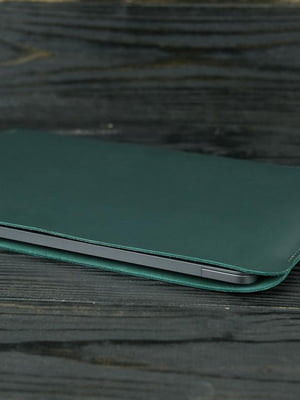 Шкіряний зелений чохол для MacBook | 6798368