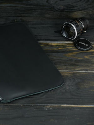 Шкіряний чорний чохол для MacBook | 6798370