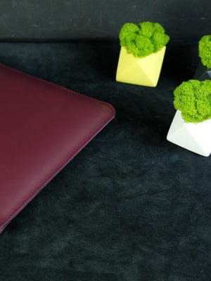 Кожаный бордовый чехол для MacBook | 6798371