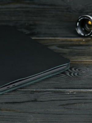 Шкіряний чорний чохол для MacBook | 6798375