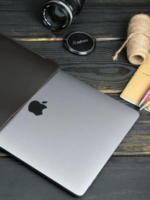 Шкіряний коричневий чохол для MacBook | 6798378