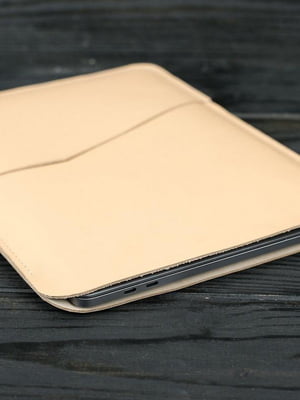 Кожаный бежевый чехол для MacBook | 6798392