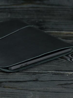 Шкіряний чорний чохол для MacBook | 6798393