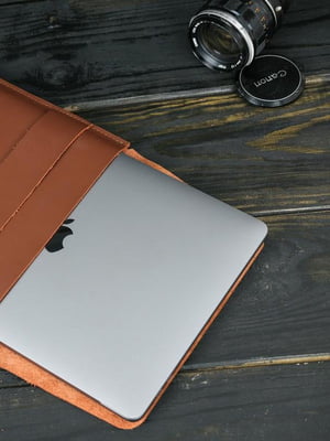 Шкіряний коричневий чохол для MacBook | 6798623