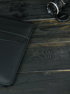 Шкіряний чорний чохол для MacBook | 6798641