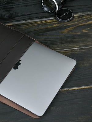 Шкіряний коричневий чохол для MacBook | 6798642