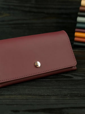 Шкіряний гаманець "Флай" бордового кольору | 6798901