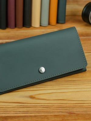 Зелений шкіряний гаманець "Флай"  | 6798902