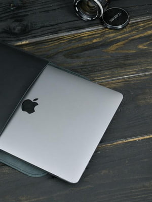 Шкіряний чорний чохол для MacBook | 6798983