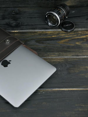 Шкіряний коричневий чохол для MacBook | 6798988