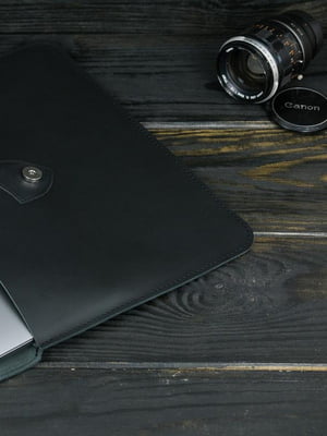 Шкіряний чорний чохол для MacBook | 6798999