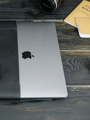 Шкіряний чорний чохол для MacBook | 6799037