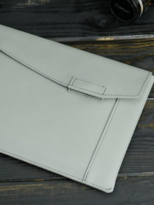 Шкіряний сірий чохол для MacBook | 6799042