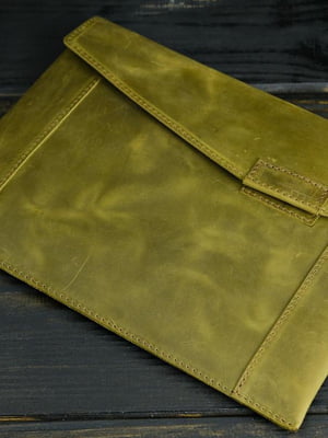 Кожаный чехол оливкового цвета для MacBook | 6799049