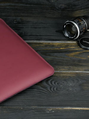 Кожаный бордовый чехол для MacBook | 6799051