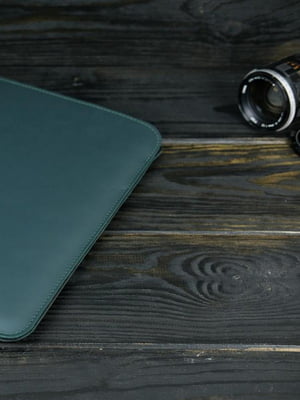 Шкіряний зелений чохол для MacBook | 6799052