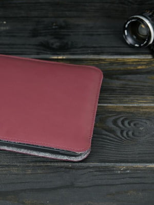 Кожаный бордовый чехол для MacBook | 6799086