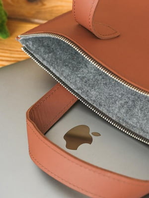 Кожаный коричневый чехол для MacBook | 6799354