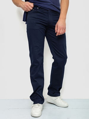 Темно-синие брюки прямого фасона | 6801290