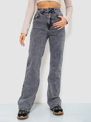 Широкие серые джинсы с высокой посадкой | 6801297