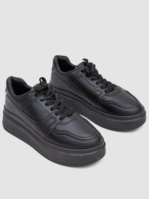 Кросівки чорні на щільній підошві | 6801360