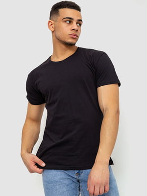 Базовая хлопковая футболка черного цвета | 6801422