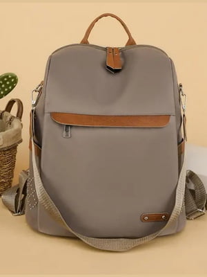 Міський рюкзак-сумка кольору капучіно | 6801517
