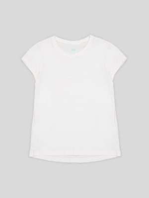 Базова бавовняна футболка білого кольору | 6801917