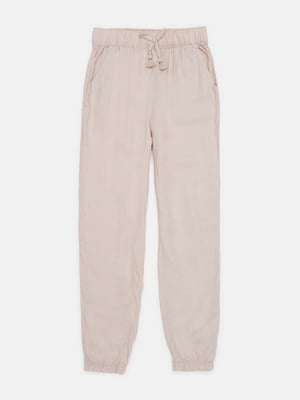 Світло-бежеві штани з манжетами на резинці | 6802043