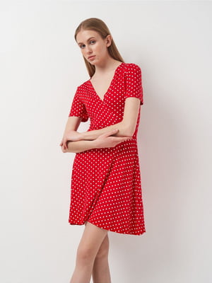 Червона сукня у дрібний горох | 6802341