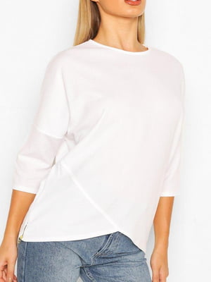 Белая асиметричная блуза прямого кроя | 6802427