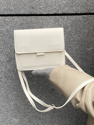 Біла сумка крос-боді на широкому ремінці | 6803610