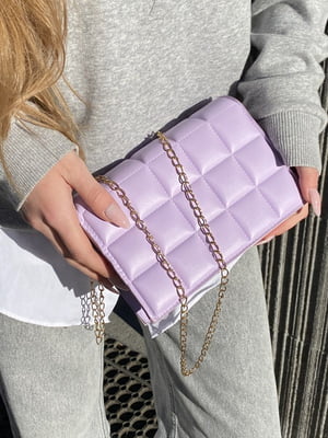 Фіолетова маленька сумка-клатч на ланцюжку | 6803619