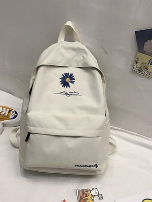 Рюкзак молочного кольору з малюнком | 6803631