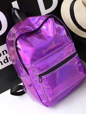 Фіолетовий голографічний блискучий рюкзак | 6803662