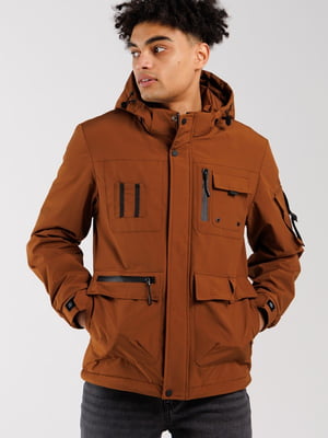 Куртка коричнева з карманами | 6802526