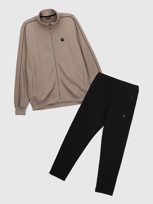 Костюм сіро-чорний: кофта та штани | 6803308