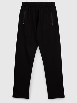 Чорні трикотажні штани з кишенями | 6803311