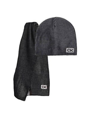 Комплект черный: шапка и шарф | 6804412