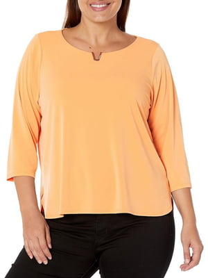 Блуза помаранчева прикрашена металевою фурнітурою | 6804428