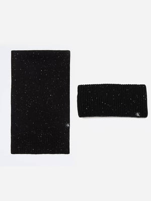 Комплект черный: повязка и шарф | 6804439