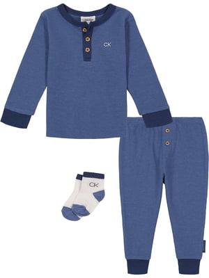 Костюм синий: штаны, кофта и носки | 6804494