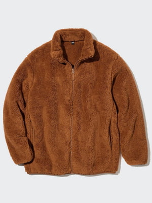 Куртка коричнева на блискавці зі штучного хутра | 6804663