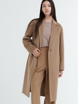 Полушерстяное коричневое пальто | 6804664